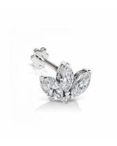 Maria Tash 3mm Diamond Engraved Lotus Threaded Stud 6.5MM