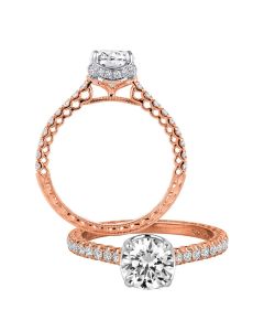Jack Kelege Two-Tone Gold Diamond Shank Engagement Ring