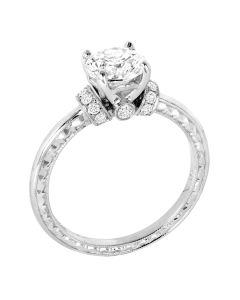 Jack Kelege White Gold Diamond Shoulder Solitaire Engagement Ring