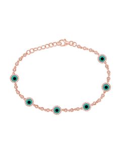 James Free 14K Rose Gold Evil Eye Diamond Bracelet 