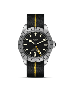 TUDOR Black Bay Pro 39 mm steel case, Black fabric strap with yellow band M79470-0002