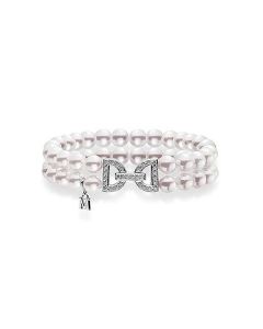 Mikimoto 18K Gold Akoya Double Strand Bracelet With Diamond Accent MDQ10018ADXW
