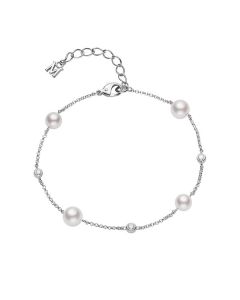 Mikimoto 18K White Gold Akoya & Diamond Strand Bracelet MDQ10036ADXW