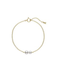 Mikimoto Akoya Cultured Pearl Station Bracelet in 18K Yellow Gold MDQ10055AXXK