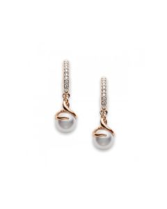 Mikimoto Akoya Pearls 7mm & Diamond Rose Gold Twist Earrings