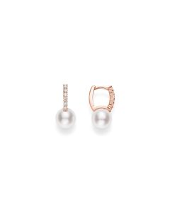 Mikimoto Classic Akoya Pearl & Diamond Drop Earrings MEA10228ADXZ