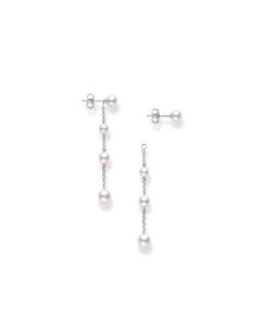 Mikimoto 18K White Gold Four Akoya Dangle Earrings MEQ10023AXXW