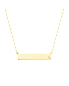 James free 14K Yellow gold Wide Bar Diamond Necklace - FINAL SALE 