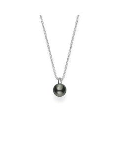 Mikimoto 18K White Gold Black South Sea Pendant Necklace MPA10306BXXW