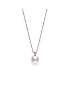 Mikimoto 18K White Gold Akoya Pendant With Diamond Bail MPA10308ADXW