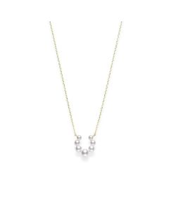 Mikimoto 18K Yellow Gold Akoya Bubbles Pendant Necklace MPQ10057AXXK
