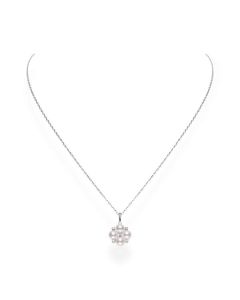 Mikimoto 18K White Gold Clustered Akoya Pearl & Diamond Pendant MPQ10086ADXW
