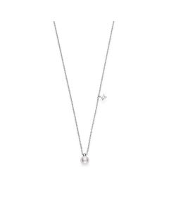 Mikimoto 18K White Gold Akoya and M Charm Pendant Necklace MPQ10107AXXW