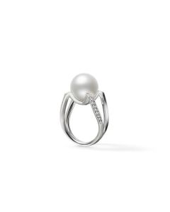 Mikimoto 18K White Gold M Collection White South Sea Cultured Pearl Ring MRA10226NDXW