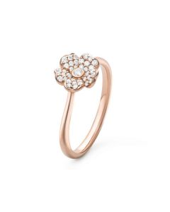 Mikimoto 18K Rose Gold Diamond Cherry Blossom Ring MRA10234XDXZ