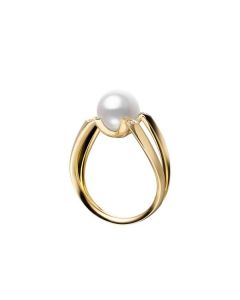Mikimoto M Collection Yellow Gold Akoya Cultured Pearl Ring MRA10263ADXK