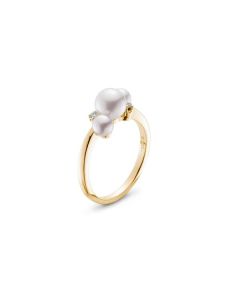 Mikimoto 18K Diamond & Akoya Cluster Ring MRQ10031ADXK