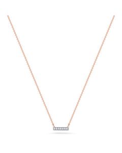 Dana Rebecca 14K Rose Gold Mini Diamond Bar Necklace N206-ROSE-16