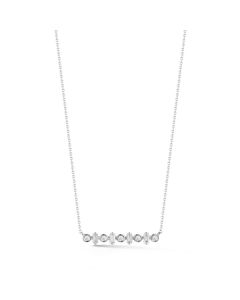 Dana Rebecca Sadie Pearl 14k White Gold Baguette Bar Necklace 