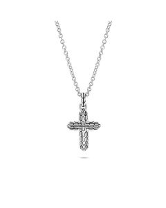 John Hardy Classic Chain Sterling Silver Cross Pendant Necklace NB90576