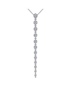 Gabriel & Co. 18K White Gold Diamond Station Y Necklace NK6684W84JJ