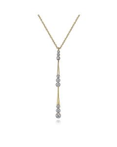 Gabriel & Co. 14K Yellow Gold Diamond Drop Y Necklace in size 17.5 inch NK7209Y45JJ