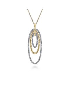 Gabriel & Co. 14K White-Yellow Gold Multi Oval Bujukan Diamond Pendant Necklace NK7279M45JJ