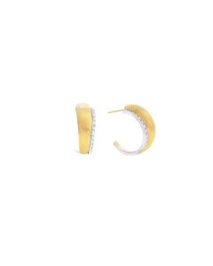 Marco Bicego Lucia 18K Yellow Gold and Diamond Medium Hoop Earrings OB1669 B YW Q6 small