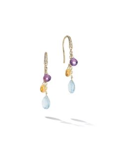 Marco Bicego 18K Yellow Gold Paradise Mixed Gemstone Drop Earrings 