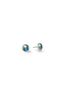 Marco Bicego Jaipur Color 18K Yellow Gold & Blue Topaz Petite Stud Earrings OB957 TP01 Y 02 small