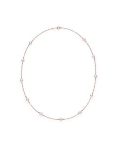 Mikimoto 18K Rose Gold 5.5mm Akoya Station Necklace PC158LZ