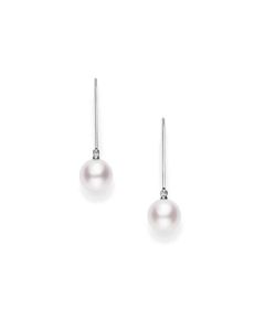 Mikimoto Akoya Pearl Drop Earrings with 18K White Gold 7mm PEA1005W
