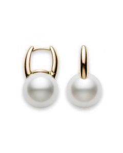 Mikimoto Classic Elegance White South Sea Pearl 11mm Yellow Gold Earrings