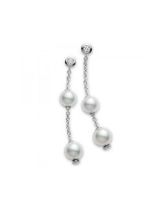 Mikimoto Pearls in Motion Akoya Pearl 7-7.5mm & Diamond Earrings