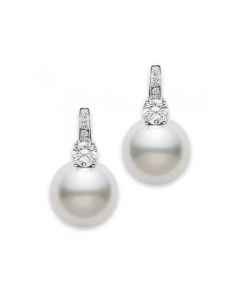 Mikimoto Moonlight White South Sea Pearl and Diamond Earrings