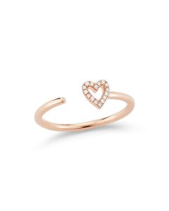 Dana Rebecca 14K Rose Gold Single Diamond Heart Ring R1014-ROSE