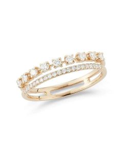 Dana Rebecca 14K Yellow Gold Ava Bea Double Row Ring