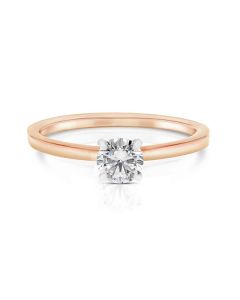 Momenti 14K Rose Gold 0.50 ct Round Brilliant Diamond Solitaire Ring