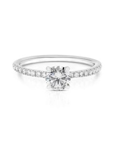 Momenti 14K White Gold 0.70 ct Round Brilliant Diamond Solitaire Ring 