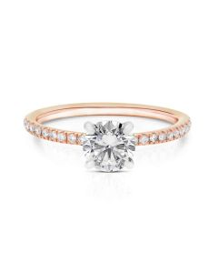 Momenti 14K Rose Gold 0.90 ct Round Brilliant Diamond Solitaire Ring