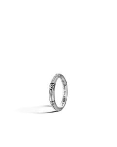 RBP5055DIX7 John Hardy Bamboo Sterling Silver Band Ring with Diamonds 