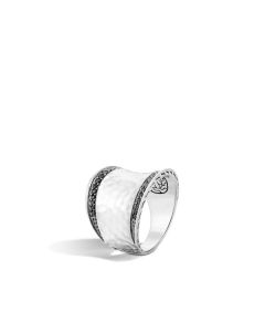 John Hardy Classic Chain Hammered Silver Saddle Ring