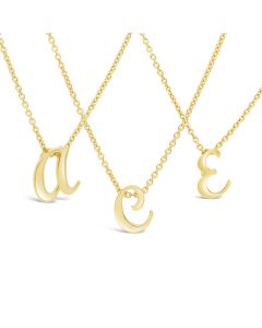 Roberto Coin 18K Yellow Gold Princess Cursive Initial Pendant Necklace