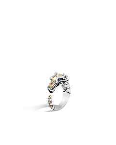John Hardy Legends Naga Brushed Silver and 18K Gold Ring 