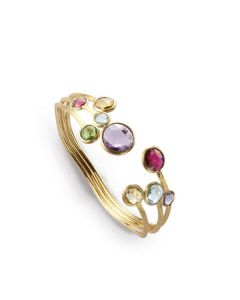 Marco Bicego Jaipur Color 18K Yellow Gold & Mixed Gemstones Three Row Bangle SB51 MIX01 Y 02 small