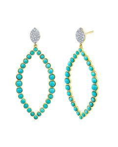Sloane Street 18K Yellow Gold & Turquoise Open Marquise Dangle Earrings Small