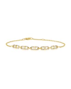 James Free 14K Yellow Gold Nautical Link Diamond Bracelet 