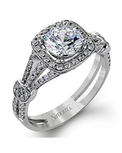 Simon G Passion 18k White Gold 0.38ct Diamond Semi Mount Engagement Ring