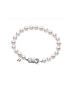 Mikimoto Akoya Pearl 7-7.5mm A+ White Gold Strand Bracelet