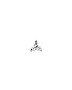 Maria Tash 18K White Gold Diamond Trinity Threaded Ear Stud 5MM
